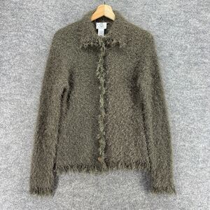 Renfrew Cardigan Women S Small Gray Button Up Collared Long Sleeve Knit Casual